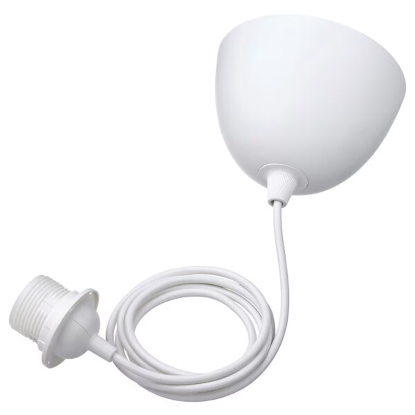 White pendant fixture with 1.8 m cable